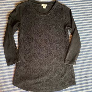 J. Crew Factory Quarter Sleeve Embroidered Top